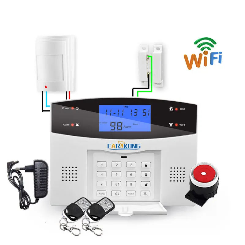 Wireless & Wired Detectors Alarm Tuya Smart Relay Output APP English/Russian/Spanish/France/Italian Wifi GSM PSTN Alarm System