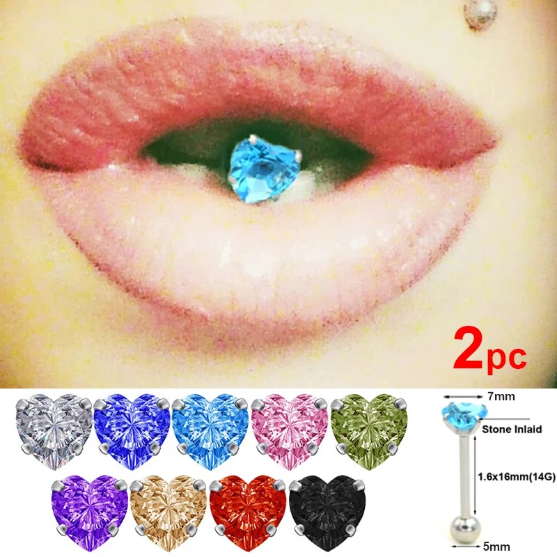 

Женское кольцо для пирсинга языка, из нержавеющей стали, 2 шт.