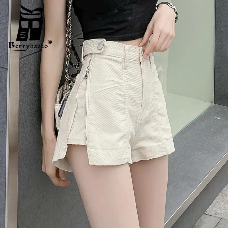 

Женская одежда на молнии, юбка, шорты, женские джинсовые короткие брюки, женские шорты, женские джинсовые брюки, женская одежда, летняя Байкерская Одежда