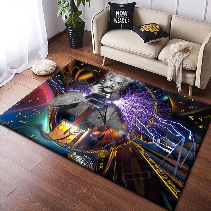 

Albert Einstein carpet for living room,Non slip BATHROOM mat, outdoor rug,Portable lightweight picnic mat,bedroom decor rug