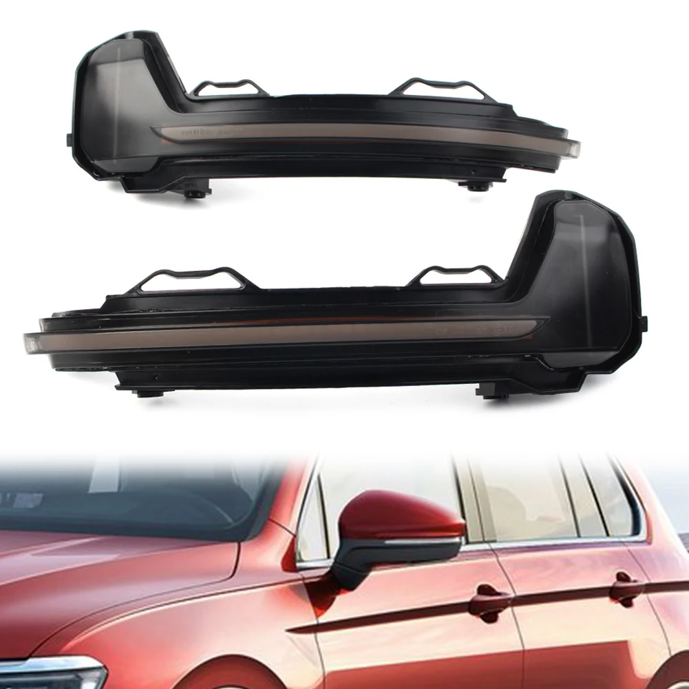 

1 пара автомобильных светодиодных ламп для бокового зеркала, динамический поворотный сигнал, последовасветильник для VW Tiguan MK2 2017 2018 и Touareg MK3 ...