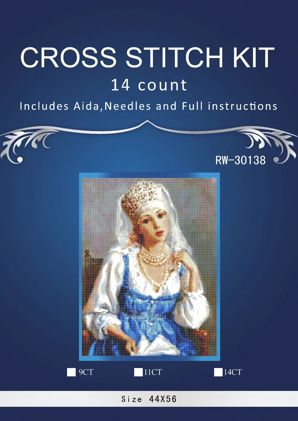 

Beautiful Russian Girl,Counted Cross Stitch14CT DMC Cross Stitch Sets DIY Cross Stitch Kits for Embroidery Home Decor Needlework