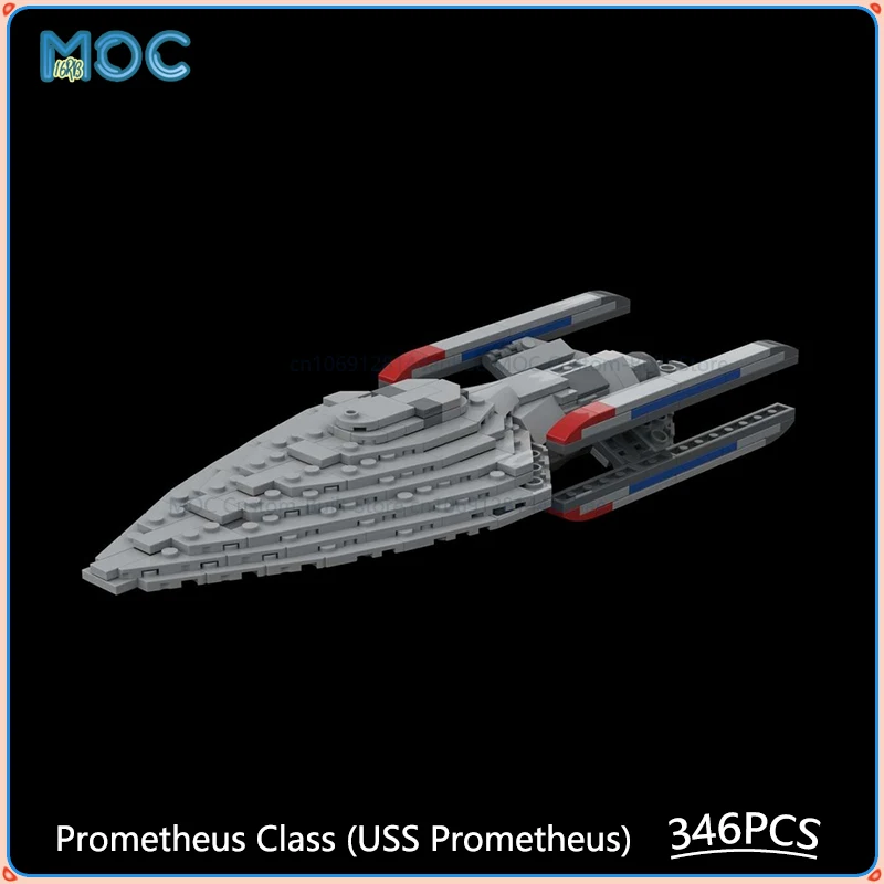 Фото Модель корабля класса «Прометей» (USS) в масштабе 1:1500, конструктор MOC, кирпичики для сборки, космическая коллекция, креативные игрушки, подарки, 346 деталей №1