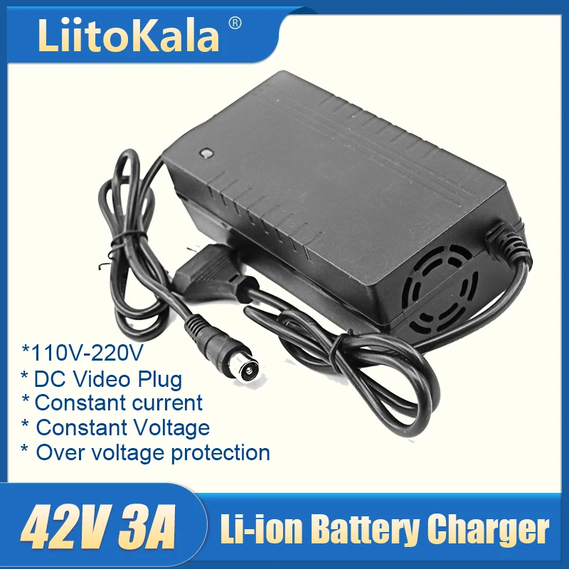 

Зарядное устройство LiitoKala 42 в 3 А для скутера Xiaomi Mijia M365 Pro Ninebot Es1 Es2 Es4, аксессуары для электрического скутера, велосипеда, зарядное устройство