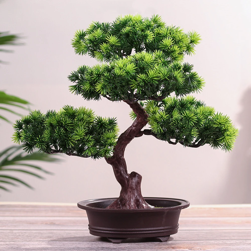 

Home Potted Plant Decorative Bonsai Lifelike Ornament Pine Tree DIY Simulation Accessories Simple Festival Artificial Bonsai