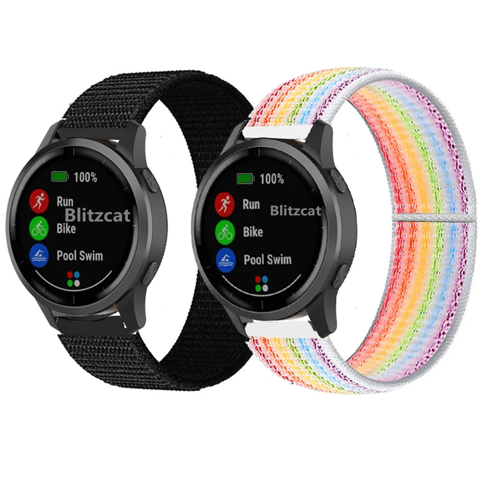 

Нейлоновый ремешок для смарт-часов Garmin для benz 2/2s SQ, женский браслет Vivoactive 4 4s 3, ремешок на запястье, ремень