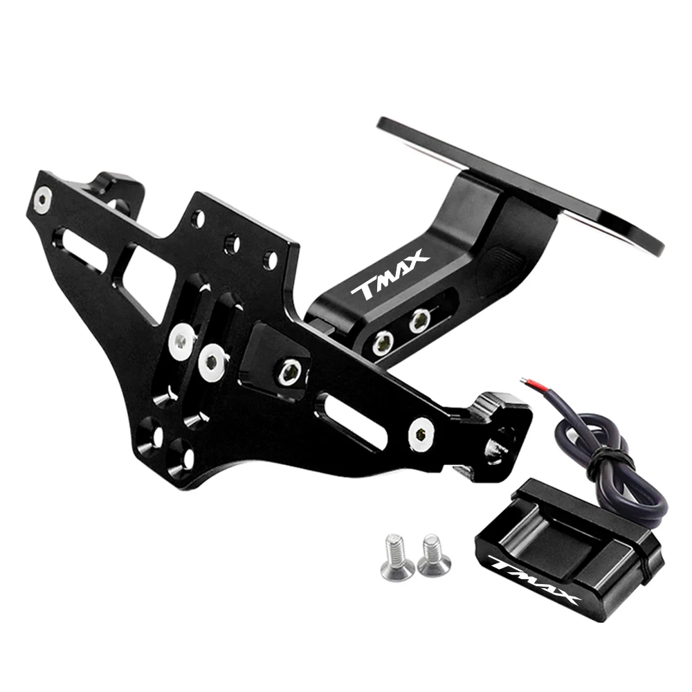Фото Для YAMAHA T-MAX TMAX 500 530 560 Tmax530 TMAX 560 TECH ABS держатель номерного знака рамка номерного знака светодиодный светильник кронштейн указатель поворота №1