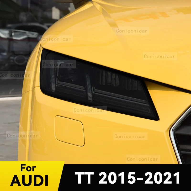 

For Audi TT 2015-2021 Car Headlight Smoked Black TPU Protective Film Front Light Tint Change Color Cover Sticker Accessories