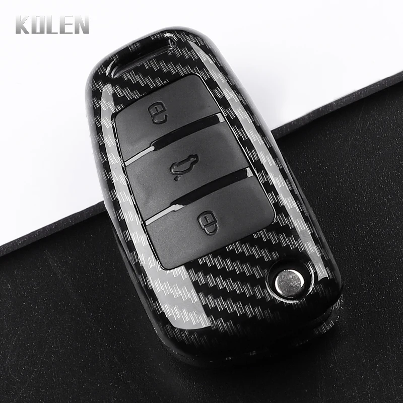 Чехол для ключа автомобиля из углеродного волокна ABS для Audi A1 A3 A4 8P 8L 8V A5 B6 B7 A6 A7 C5 C6 Q3 Q5 Q7 4F S3 S4 S6 RS3 TT Protected Shell
