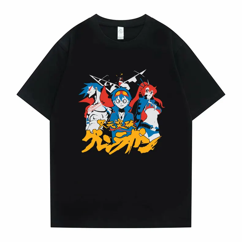 

Anime Tengen Toppa Gurren Lagann Simon Kamina Yoko Graphics Logo Print Tshirt Summer Men Women Manga Casual T-shirt Streetwear