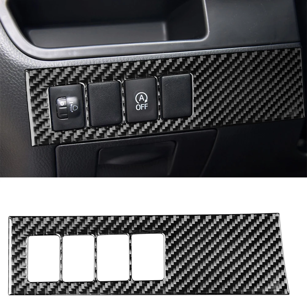 

Для Toyota Highlander 2015-2018 Регулировка фары переключатель панель украшение крышка наклейка аксессуары для интерьера автомобиля углеродное волокно