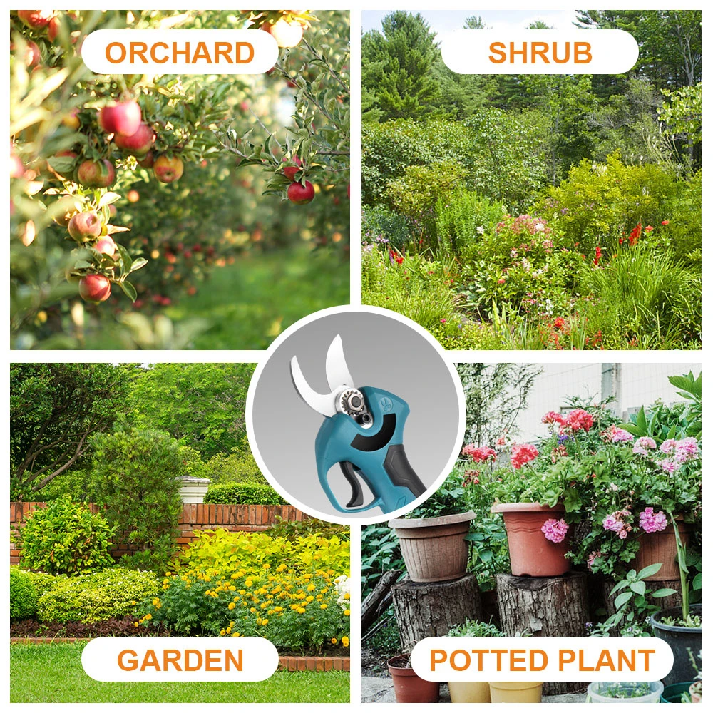 Бесщеточный Электрический секатор для фруктовых деревьев 1200 Вт 30 мм