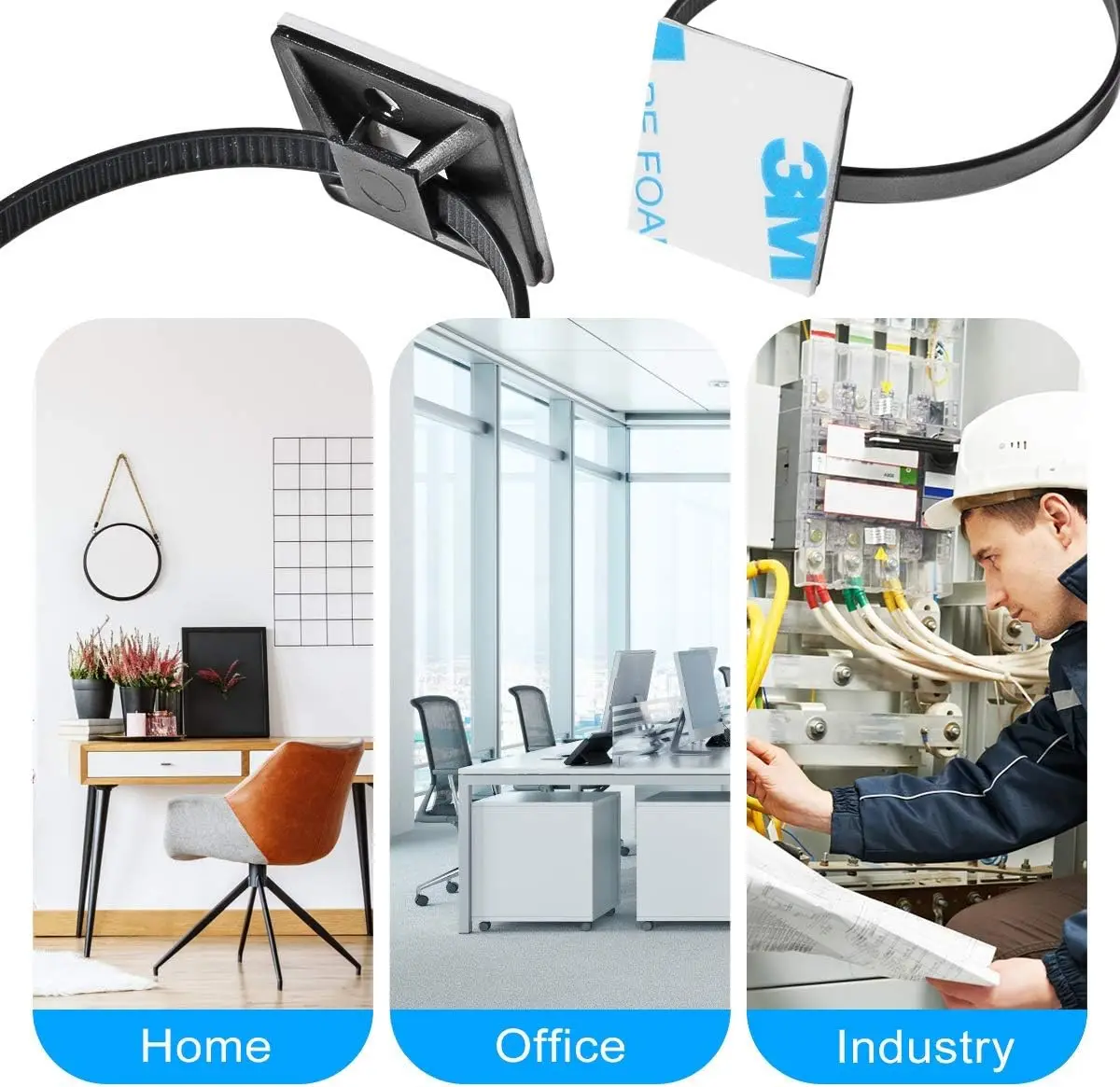 Самоблокирующиеся Нейлоновые кабельные стяжки 100 шт. 3*150 мм + нейлоновые