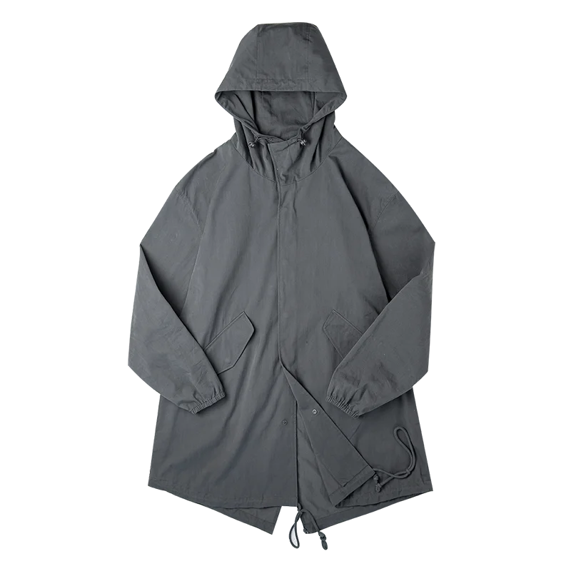 

Maden Retro M51 Military Style Hooded Jackets Fashion Fishtail Trench Coat Autumn Man Long Coats Casual Outerwear Solid Jacket