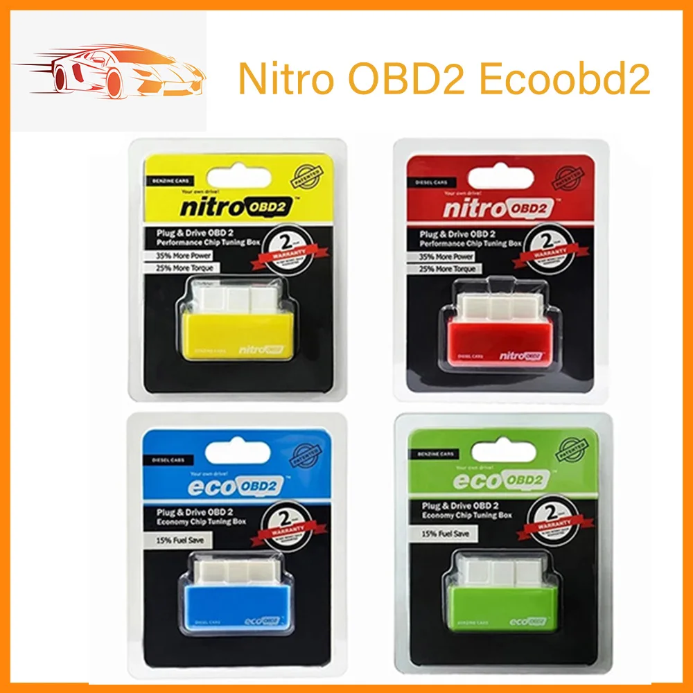 Чип Nitro OBD2 EcoOBD2 ECU тюнинг-бокс Eco для бензинового дизельного автомобиля 4 цвета 15% -