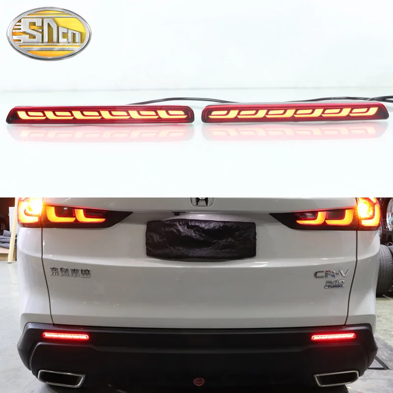 

LED Bumper Reflector Light For Honda CR-V CRV 2023 2024 3-in-1 Functions Rear Running Light + Brake Lamp + Dynamic Turn Signal