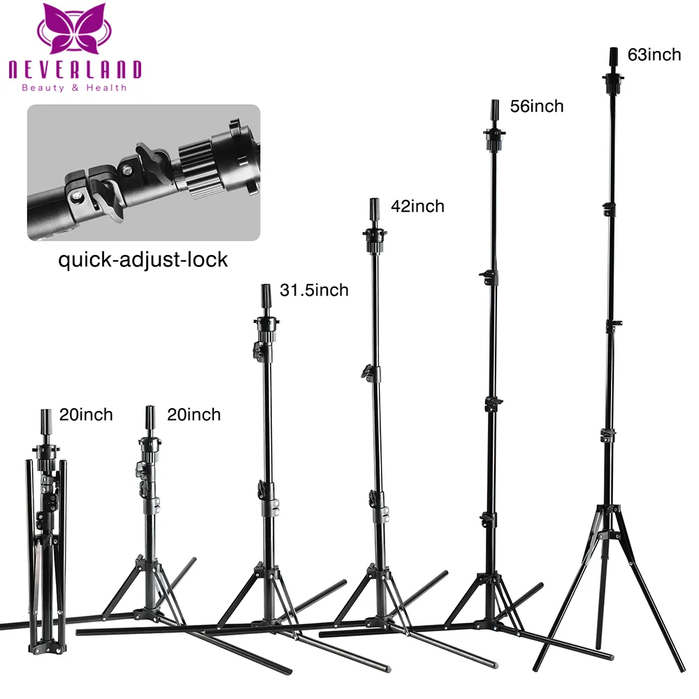 

Adjustable Wig Stand Training Head Tripod 20-63 Inch Long Tripod Stand Mannequin Head Tripod Hairdressing Hair Tools Accessories