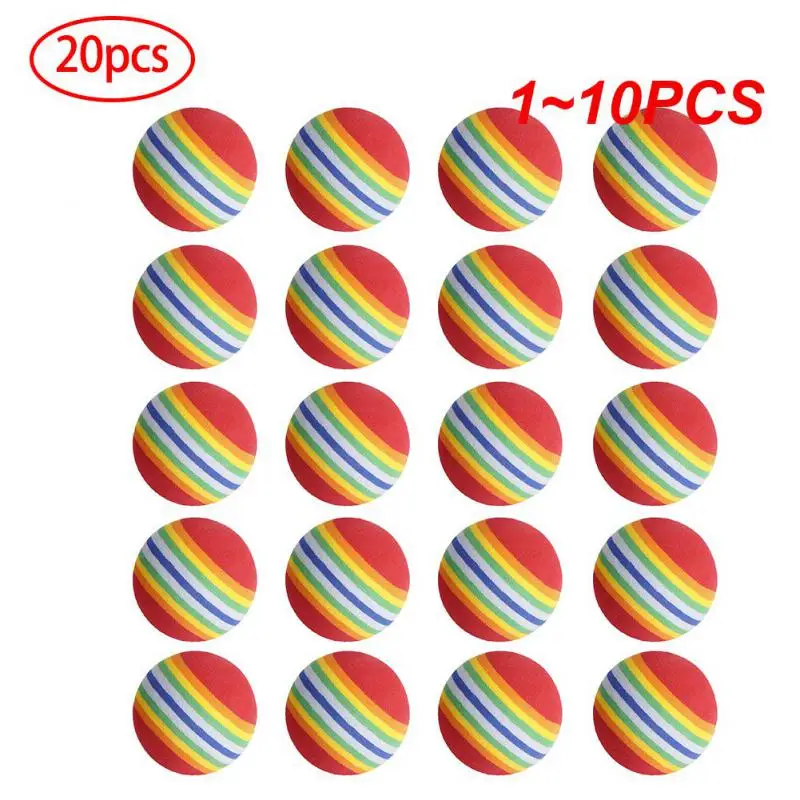 

1~10PCS Golf Ball 38mm EVA Foam Soft Rainbow Stripe Golf Training Ball Swing Golf Club Beginner Practice Training Aids Ball