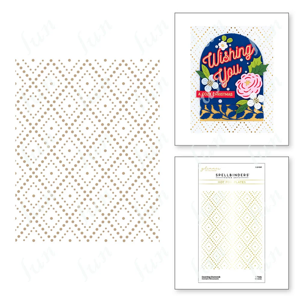 

Dazzling Diamonds Glimmer Hot Foil Plate Scrapbooking New Arrival 2022 Album Embossing Folder Template Stencil for Painting Mold