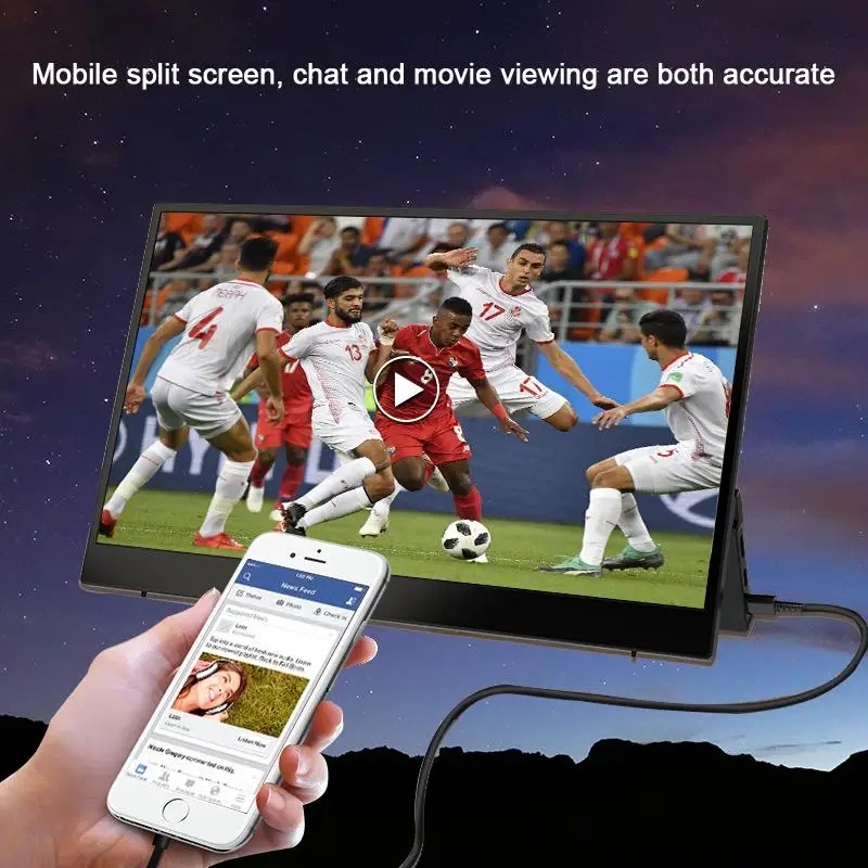 

14.1-Inch Portable Monitor: The Ultimate External Expansion Display Screen for Mobile Phones and Computers, Perfect for PS5/Swi