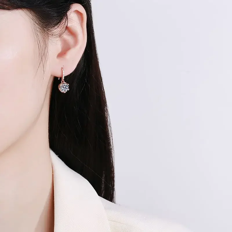 Модные модные серьги-снежинки из розового золота 18 карат простые серебряные