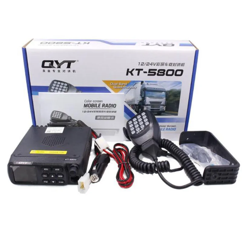 QYT KT-5800 Car Radio Dual Band Mobile Radio Scrambler Quad Band Standby 12V/24 Working Voltage FM Dual band Transceiver