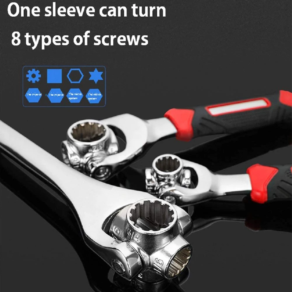 

52 In 1 360-degree Rotating Multi-function Wrench Universal Wrench Socket Ratchet Repair Tools Socket Torque Wrenchs Hand Tools