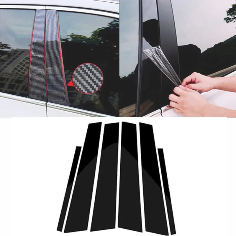 

Door Window Pillars B-pillar Post Trim Stickers For BMW F30 E46 E90 G20 318i 325i 320i 328i Glossy Carbon Fiber Wrap Films