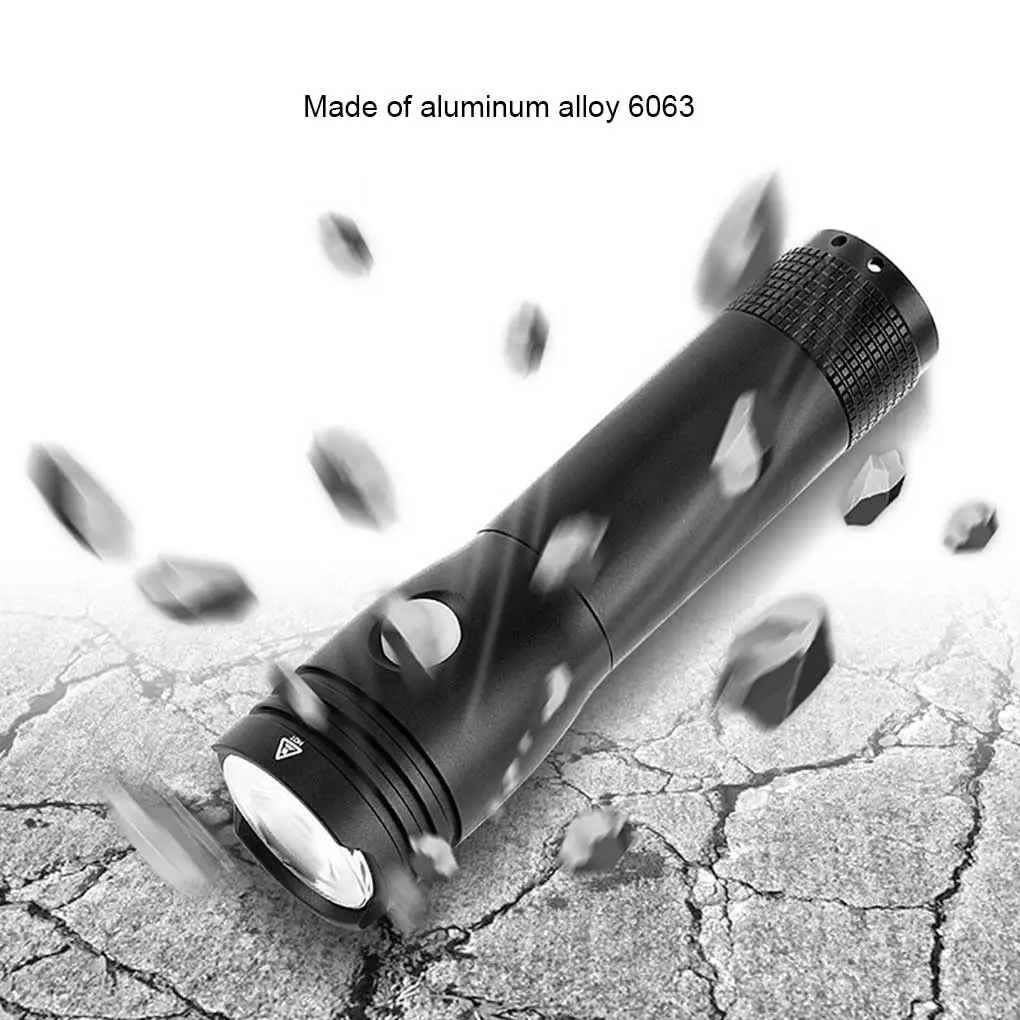 

Aluminium Alloy Electric Torch Battery Powered 200LM Optical Lens Replacement IPX4 Waterproof 4 Gear Flashlight