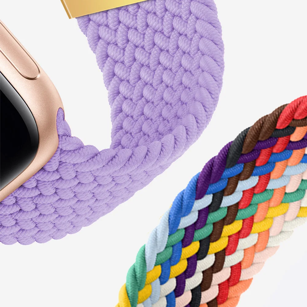 

Nylon Braided solo loop Watch Strap for Apple Watch Series 44mm 45mm 42mm 40mm 38mm 41mm ultra 49mm bracelet correa iwatch