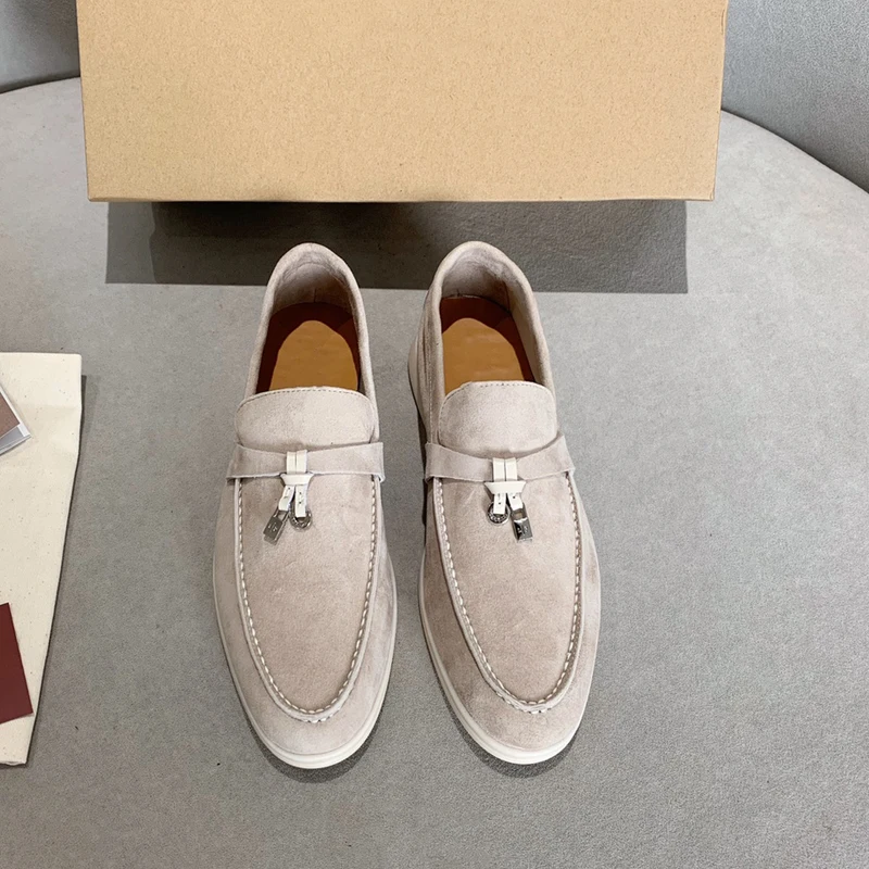 High quality Loafer shoes 2023 Summer women's suede men's flat shoes Luxury brand Comfortcasual shoes