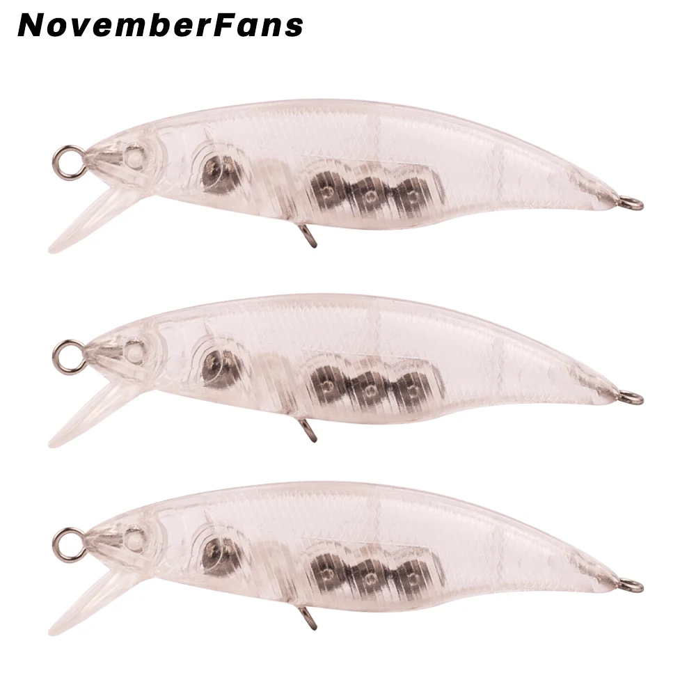 

NovemberFans 10pcs/lot Sinking Minnow Bait 5.5cm 3.2g Unpainted Hard Fishing Lures Blanks Artificial DIY Tackle Small Baits