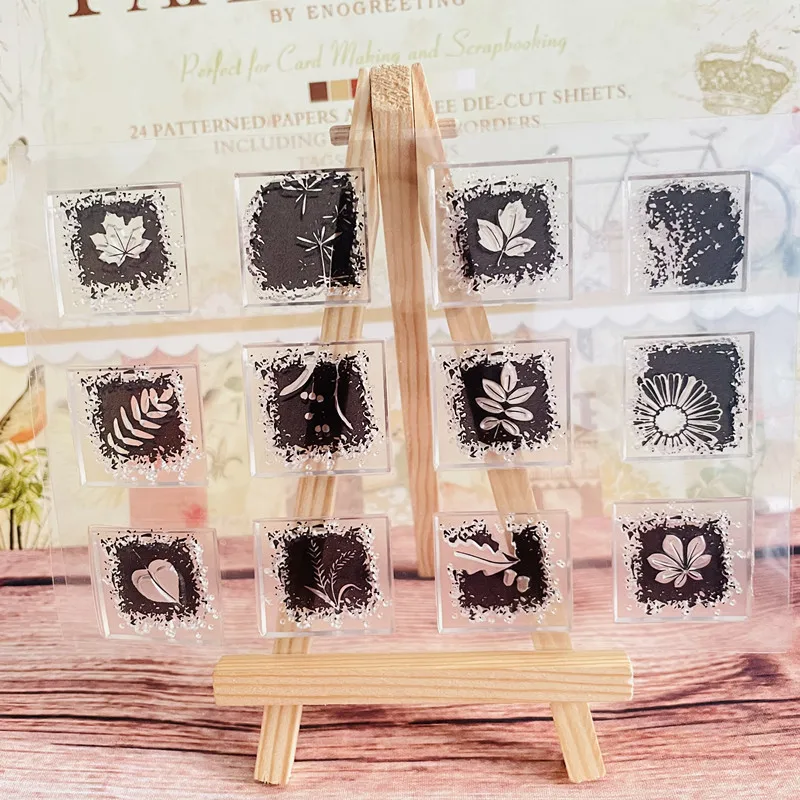 

square frame with flower clear rubber stamp Transparent Silicone Stamp For Scrapbooking Photo Album Decoration seal stamp