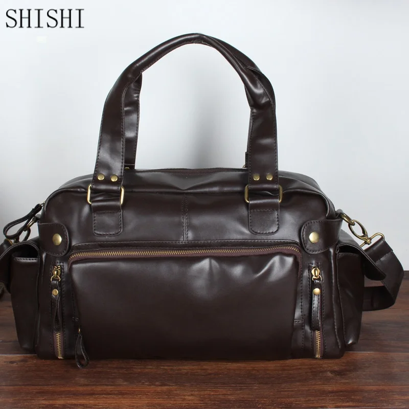 High Capacity Business Vintage Men Travel Bags Handbags High Quality Shoulder Bag Multi-Function Laptop Bags Luggage Bag