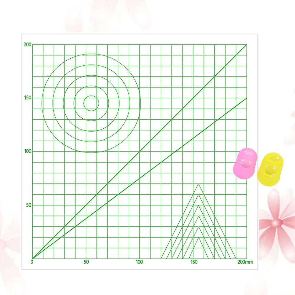 

3D Printing Pen Silicone Mat Drawing Template Pad with 2 PCS Random Color Finger Covers