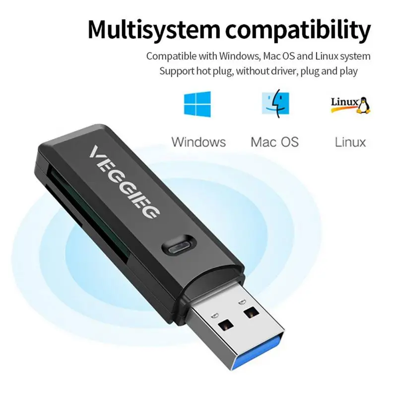 Фото Многофункциональный адаптер CardUSB для камеры, USB, Кардридеры, высокоскоростная Мобильная зеркальная камера, Разъем для карты рекордера №4