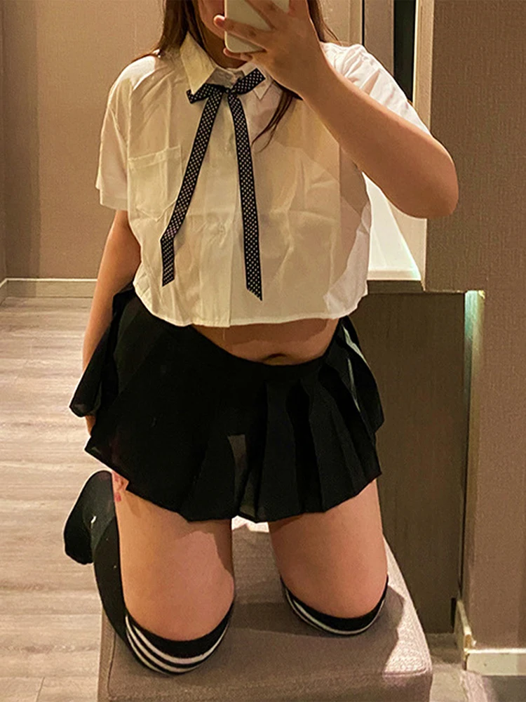 Женский сексуальный костюм школьницы Униформа эротическое нижнее белье косплей