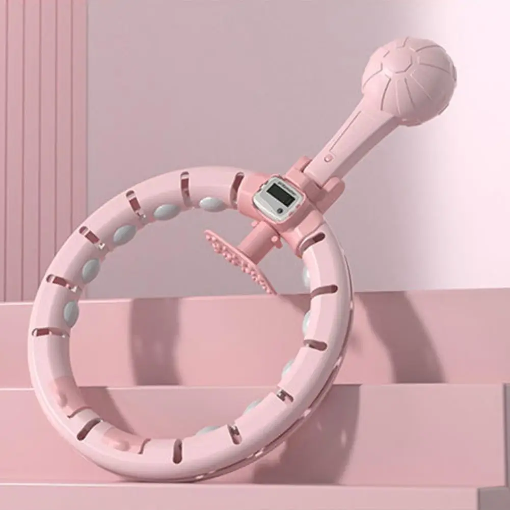 

Detachable Hula Ring 360-degree Silent Roller Efficient Hula Rings Adjustable Weighted Fitness Equipment with Counter for Quiet