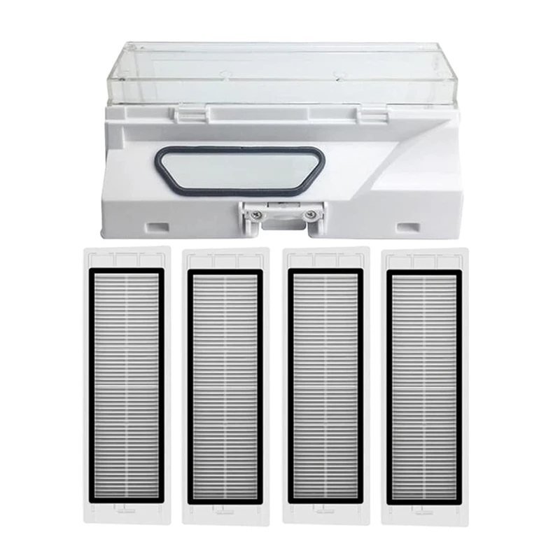 

Replacement Dust Box Dustbin For Xiaomi Roborock S50 S51 S52 S55 T6 T61 T65 With 4 Pcs HEPA Filters