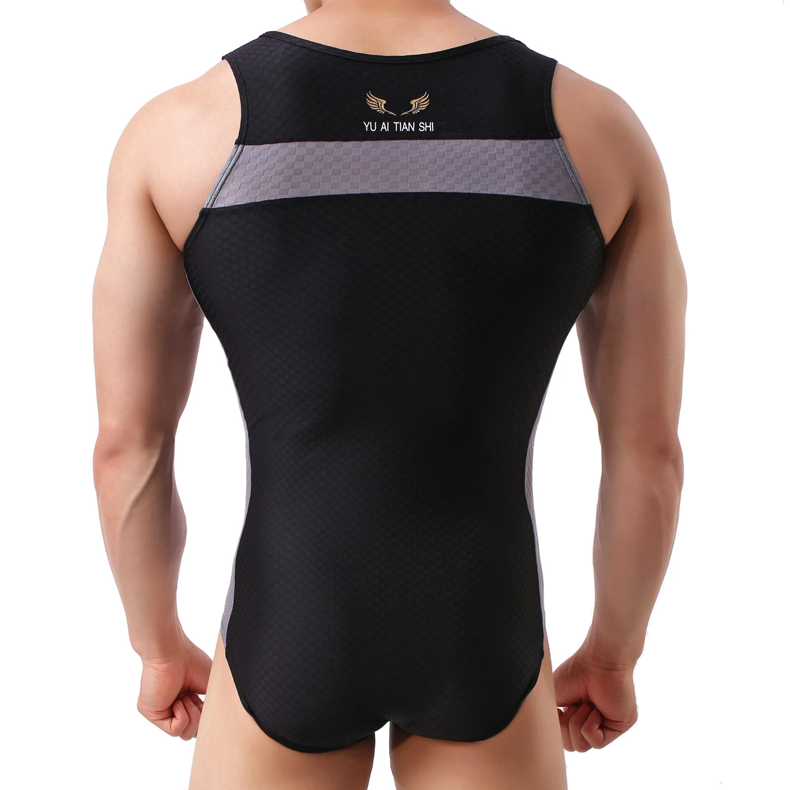 YUFEIDA Sexy Mens Undershirts Sports Fitness Bodysuits One Piece Wrestling Singlet Underwear Jumpsuits Male Leotard Gay Clubwear