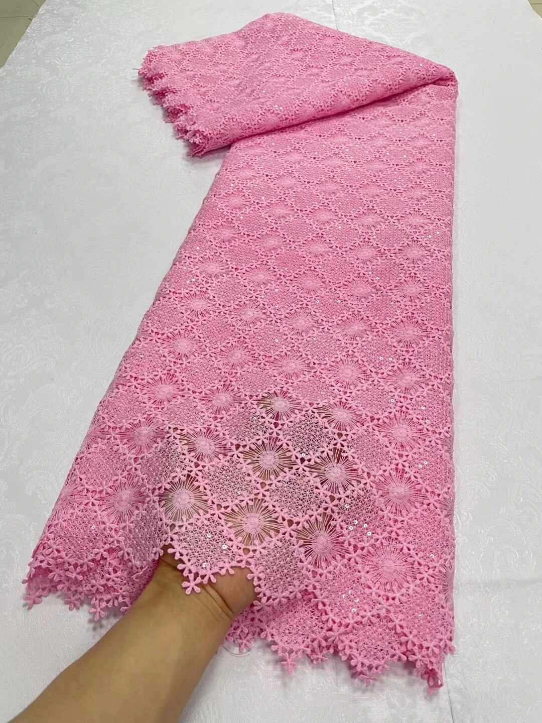 

2023 Высококачественная африканская нигерийская хлопковая Тюлевая кружевная ткань с вышивкой для свадебного платья Вечерние Блестки Золотой Дамаск 5 ярдов JL216