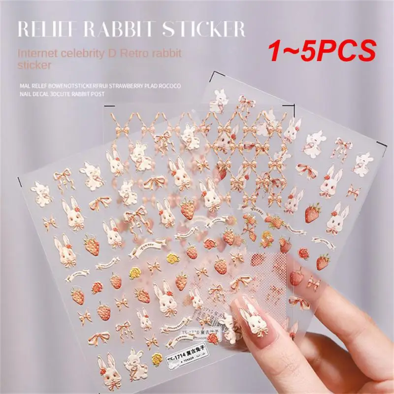 

1-5 шт., матовые прозрачные наклейки для ногтей