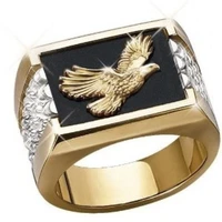 punkboy hip hop mens gold plated color domineering eagle wing animal biker rock metal band finger ring for party jewelry