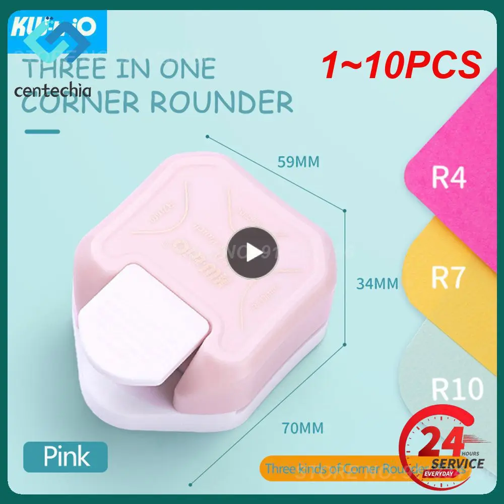 

1~10PCS 3-in-1 Corner Rounder border punches for scrapbooking diy Mini Corner Cutter R4/R7/R10mm Circle Trimmer Punch Office