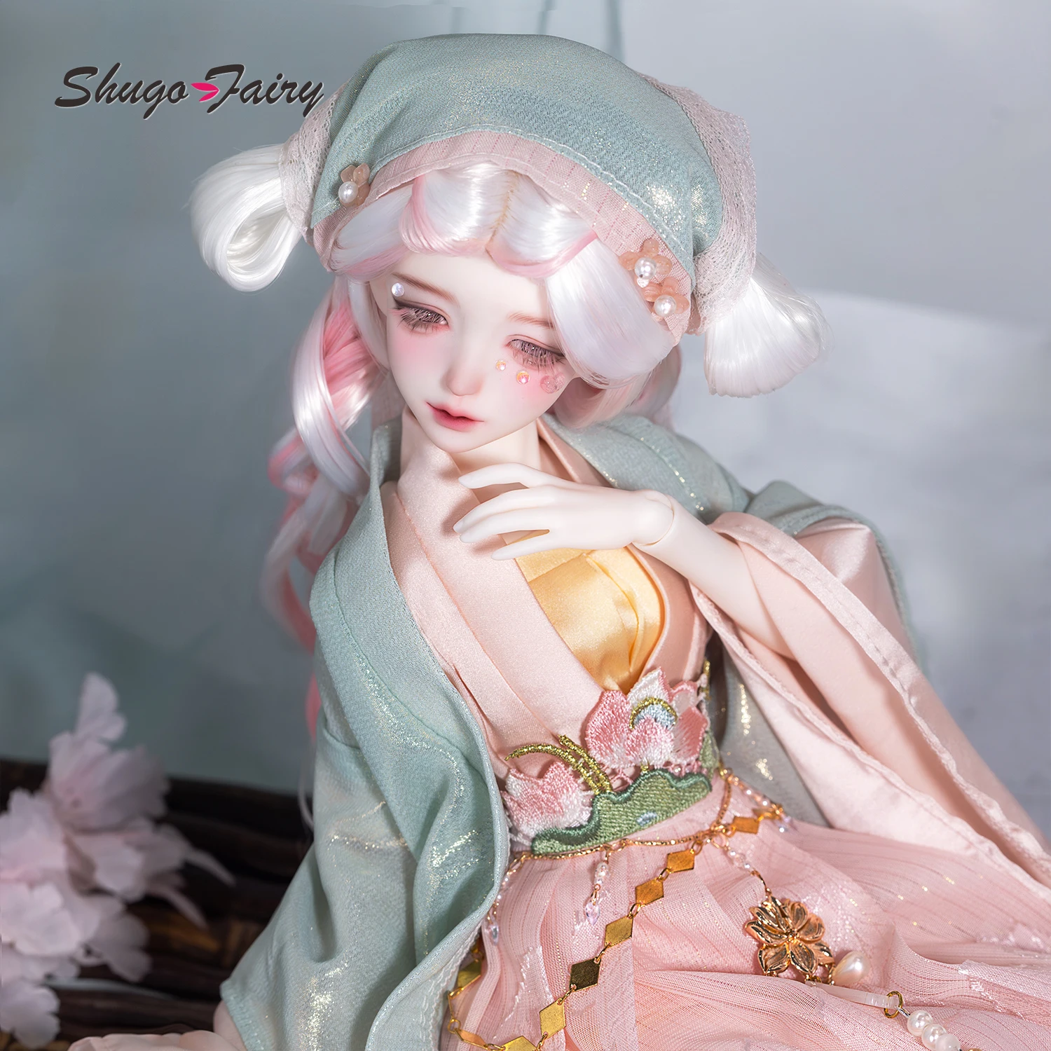 Фото Кукла BJD ShugaFairy 1/4 Elaina C Fullset Eastern Song Beizi Summer Fairy с изогнутыми улыбающимися глазами, голова из смолы, шарнирная, на заказ №3