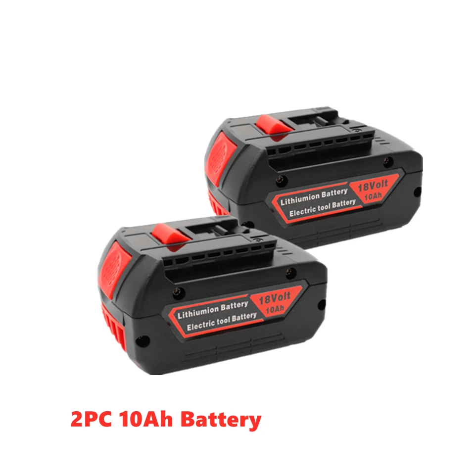 

2PCS 18V10000mAh Rechargeable for Bosch 18V Battery Backup10.0A Portable Replacement BAT609 Indicator Light+3A Battery Charger
