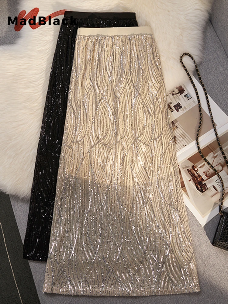 

Женская юбка-макси с блестками и высокой талией, B33621X