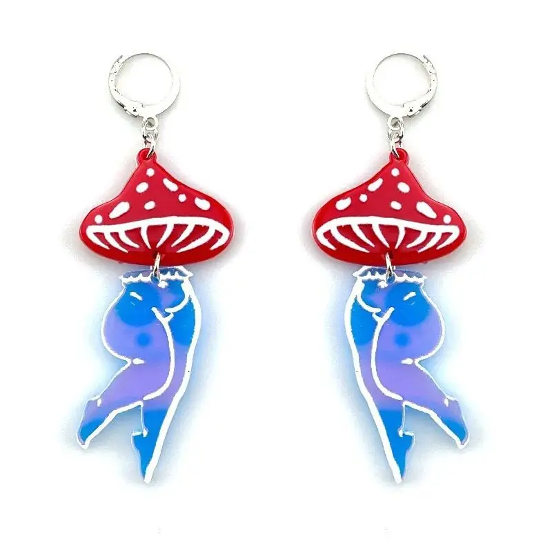 

Love Hand Shape Woman Legs With Mushrooms Fashion Women Earrings