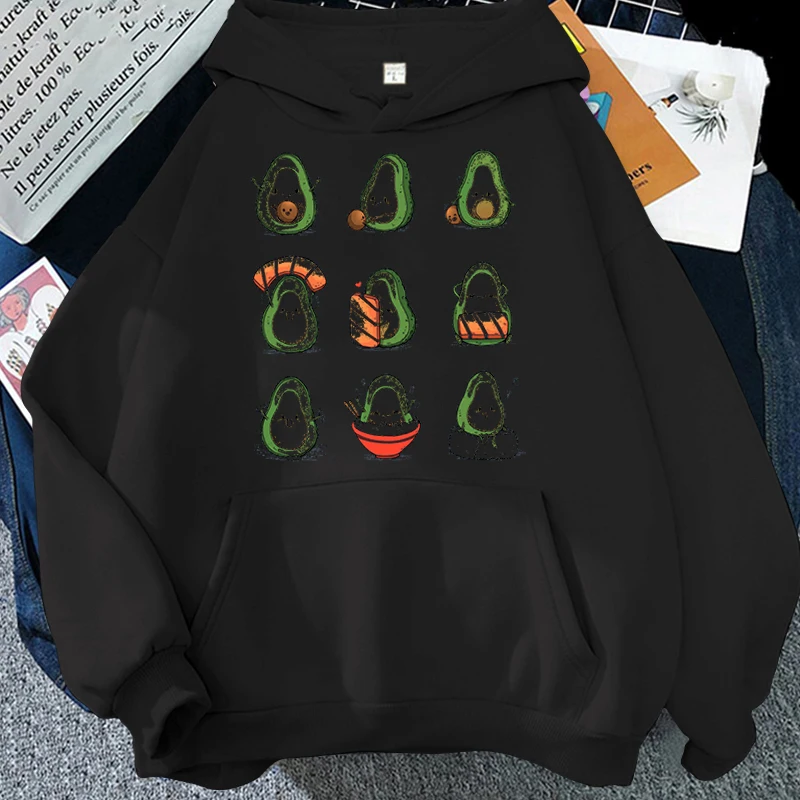 

Avocado Cartoon Hoodies Hot Fashion Man/Women Long Sleeve Sweatshirt Top Cool Harajuku Clothes Teens Cute Avocado Cartoon Hoody