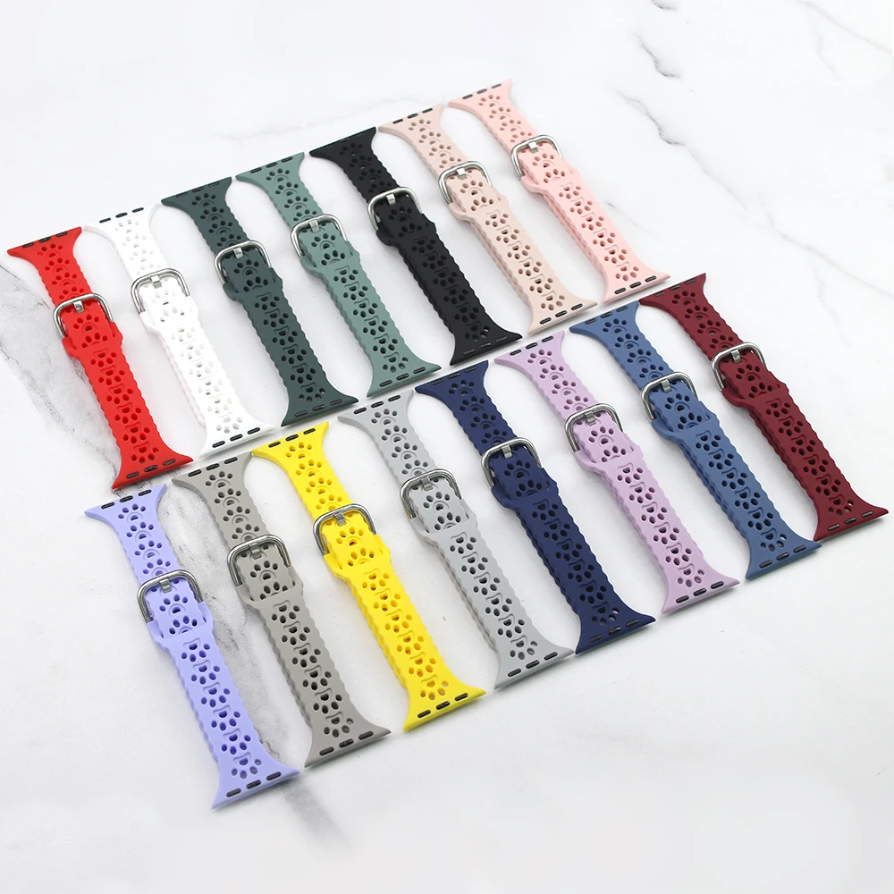 

Silicone Strap for Apple Watch Band 45mm 41mm 44mm 40mm 49mm Hollow Cat Paw Bracelet iWatch Ultra 8 7 6 5 4 3 SE Accessories